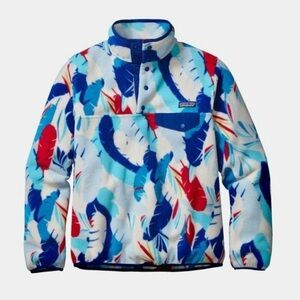 Patagonia Synchilla Snap-T Feather Dance Channel Blue Fleece Pullover like new